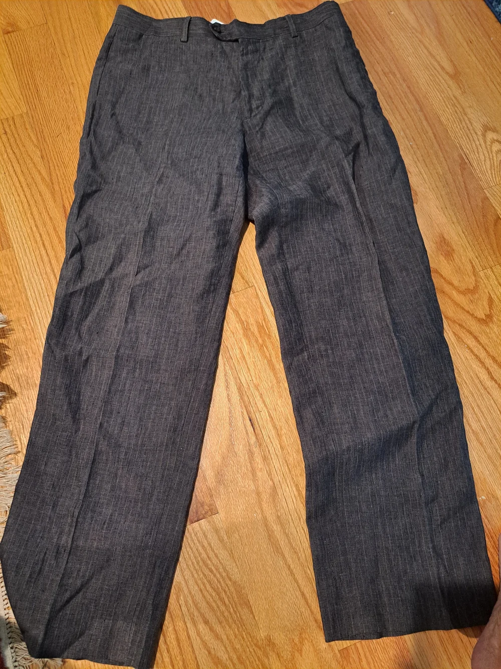 Banana Republic Men's Dark Gray Pinstripe Dress Pants